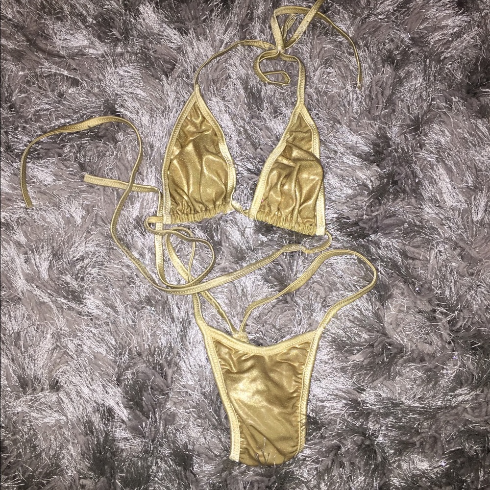 GOLD THONG BIKINI/ EXOTIC WEAR SET